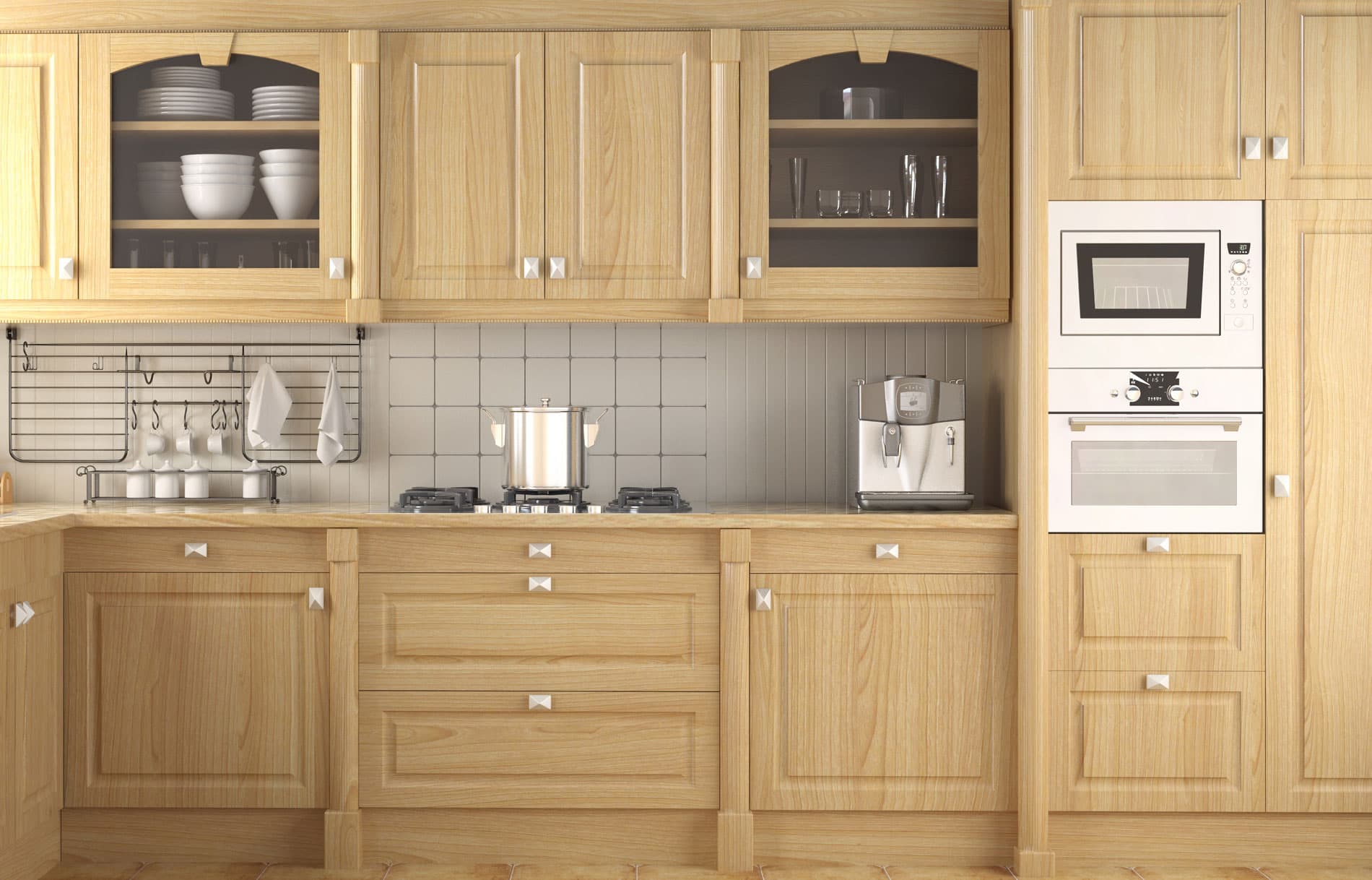 Cabinet display showing coordinated doors and storage